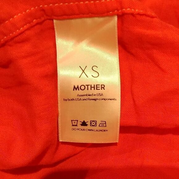 MOTHER the breezy foxy button down split back top XS Red - Picture 6 of 9
